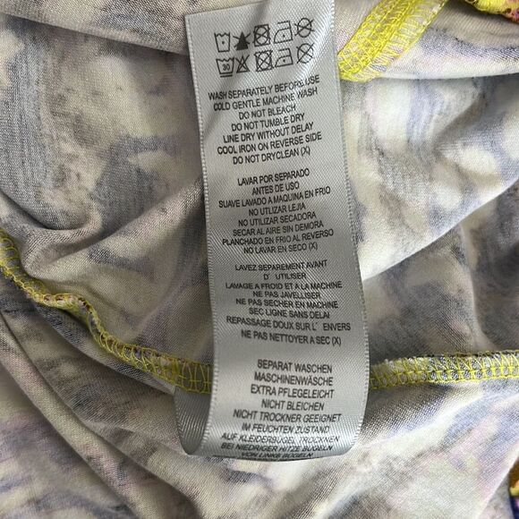 Avenue Patterned 3/4 Sleeve Top Multi Color Yellow Size 20 - Picture 8 of 11